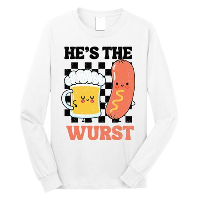 Oktoberfest German Drinking HeS The Wurst Couple Matching Long Sleeve Shirt