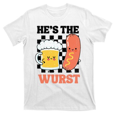 Oktoberfest German Drinking HeS The Wurst Couple Matching T-Shirt