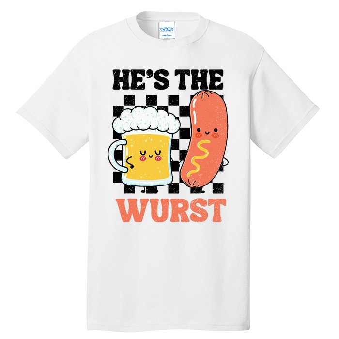 Oktoberfest German Drinking HeS The Wurst Couple Matching Tall T-Shirt