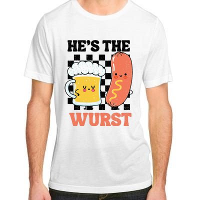 Oktoberfest German Drinking HeS The Wurst Couple Matching Adult ChromaSoft Performance T-Shirt