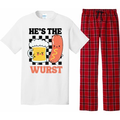 Oktoberfest German Drinking HeS The Wurst Couple Matching Pajama Set