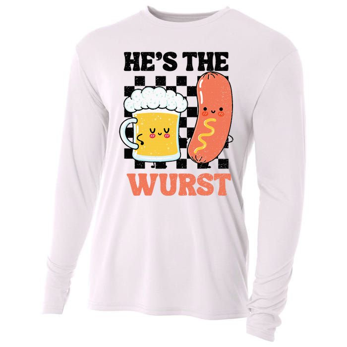 Oktoberfest German Drinking HeS The Wurst Couple Matching Cooling Performance Long Sleeve Crew