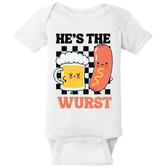 Oktoberfest German Drinking HeS The Wurst Couple Matching Baby Bodysuit