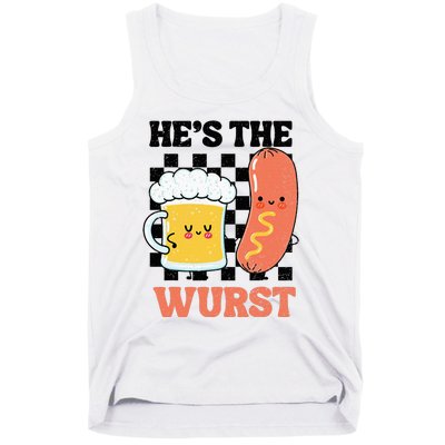 Oktoberfest German Drinking HeS The Wurst Couple Matching Tank Top