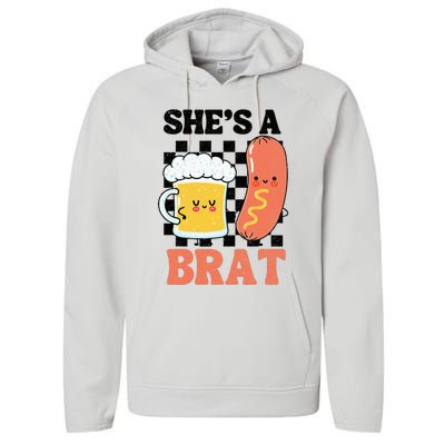 Oktoberfest German Drinking SheS A Brat Couple Matching Performance Fleece Hoodie