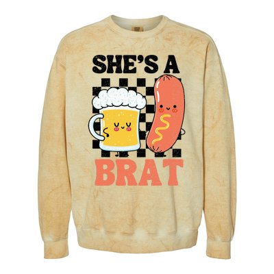 Oktoberfest German Drinking SheS A Brat Couple Matching Colorblast Crewneck Sweatshirt