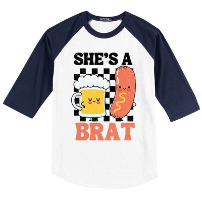 Oktoberfest German Drinking SheS A Brat Couple Matching Baseball Sleeve Shirt