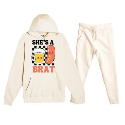 Oktoberfest German Drinking SheS A Brat Couple Matching Premium Hooded Sweatsuit Set