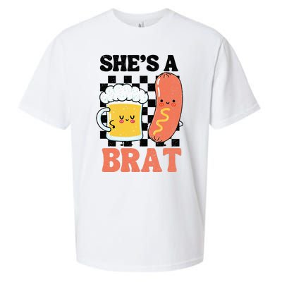 Oktoberfest German Drinking SheS A Brat Couple Matching Sueded Cloud Jersey T-Shirt