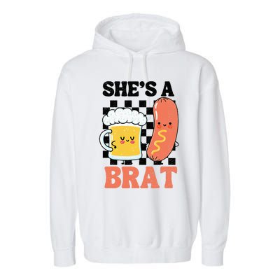 Oktoberfest German Drinking SheS A Brat Couple Matching Garment-Dyed Fleece Hoodie