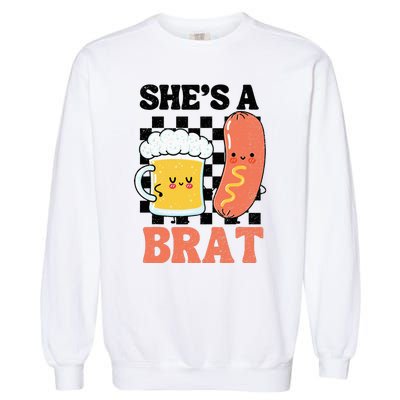 Oktoberfest German Drinking SheS A Brat Couple Matching Garment-Dyed Sweatshirt