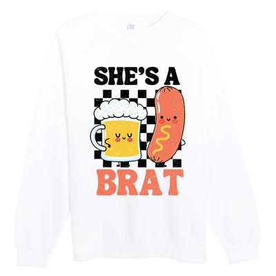 Oktoberfest German Drinking SheS A Brat Couple Matching Premium Crewneck Sweatshirt