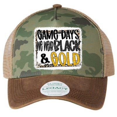 On Game Day Football We Wear Black And Gold School Spirit Legacy Tie Dye Trucker Hat