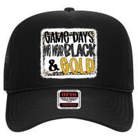 On Game Day Football We Wear Black And Gold School Spirit High Crown Mesh Back Trucker Hat