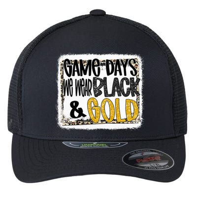 On Game Day Football We Wear Black And Gold School Spirit Flexfit Unipanel Trucker Cap