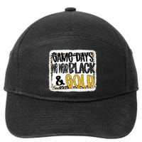 On Game Day Football We Wear Black And Gold School Spirit 7-Panel Snapback Hat