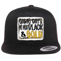 On Game Day Football We Wear Black And Gold School Spirit Flat Bill Trucker Hat