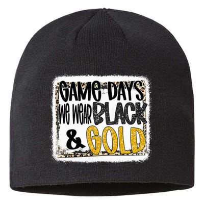 On Game Day Football We Wear Black And Gold School Spirit Sustainable Beanie