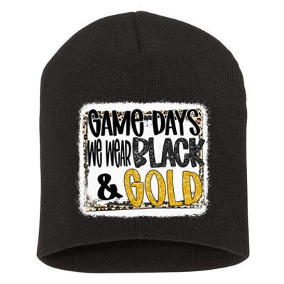 On Game Day Football We Wear Black And Gold School Spirit Short Acrylic Beanie