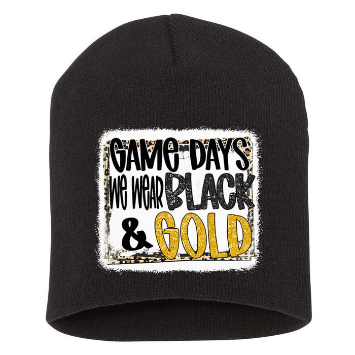 On Game Day Football We Wear Black And Gold School Spirit Short Acrylic Beanie