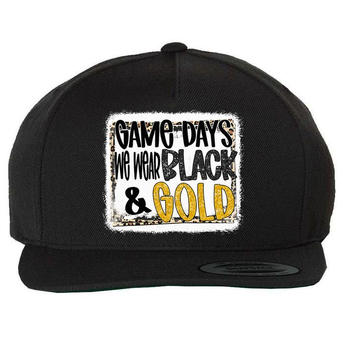 On Game Day Football We Wear Black And Gold School Spirit Wool Snapback Cap