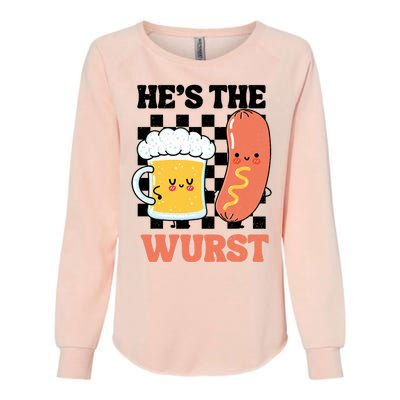 Oktoberfest German Drinking HeS The Wurst Couple Matching Womens California Wash Sweatshirt