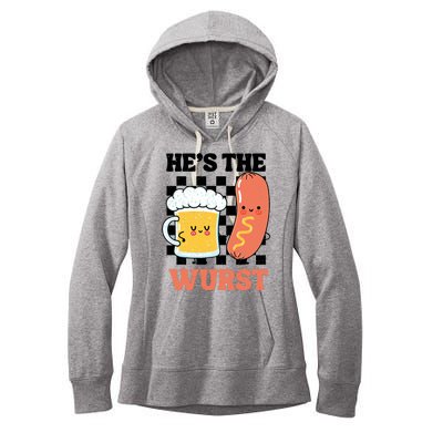 Oktoberfest German Drinking HeS The Wurst Couple Matching Women's Fleece Hoodie