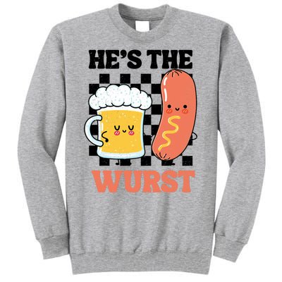 Oktoberfest German Drinking HeS The Wurst Couple Matching Tall Sweatshirt