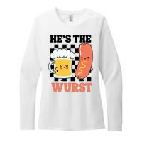 Oktoberfest German Drinking HeS The Wurst Couple Matching Womens CVC Long Sleeve Shirt