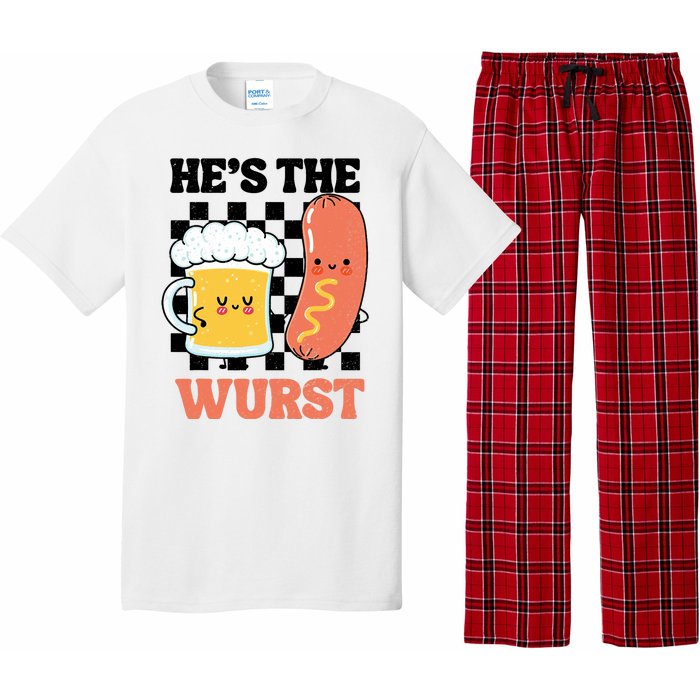 Oktoberfest German Drinking HeS The Wurst Couple Matching Pajama Set