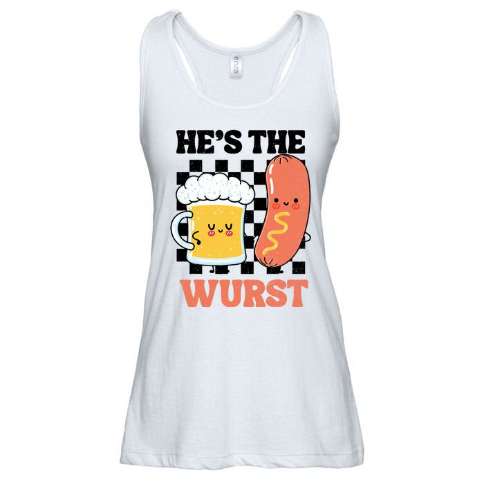 Oktoberfest German Drinking HeS The Wurst Couple Matching Ladies Essential Flowy Tank