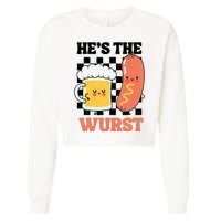 Oktoberfest German Drinking HeS The Wurst Couple Matching Cropped Pullover Crew