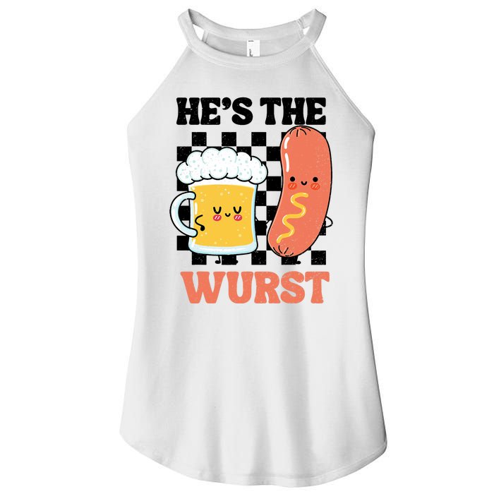 Oktoberfest German Drinking HeS The Wurst Couple Matching Women's Perfect Tri Rocker Tank