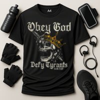 Obey God Defy Tyrants Skull Cooling Performance Crew T-Shirt