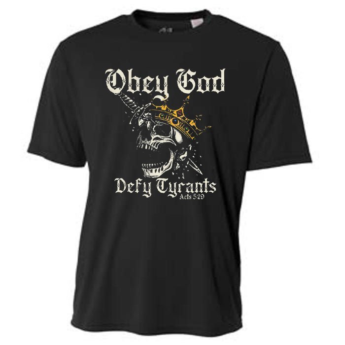 Obey God Defy Tyrants Skull Cooling Performance Crew T-Shirt