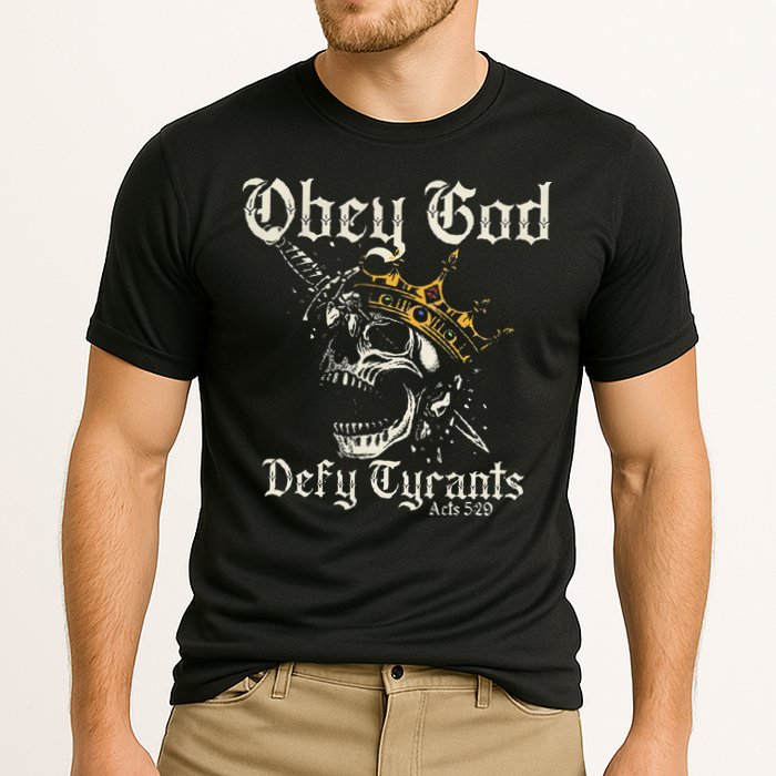 Obey God Defy Tyrants Skull Cooling Performance Crew T-Shirt