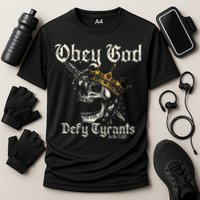 Obey God Defy Tyrants Skull Cooling Performance Crew T-Shirt