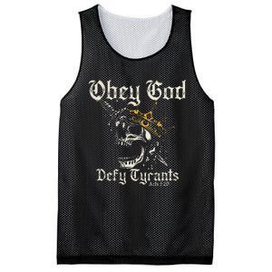 Obey God Defy Tyrants Skull Mesh Reversible Basketball Jersey Tank