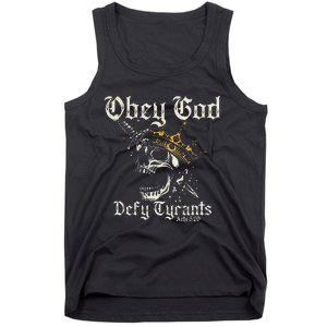 Obey God Defy Tyrants Skull Tank Top