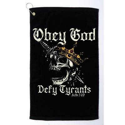 Obey God Defy Tyrants Skull Golf Towel