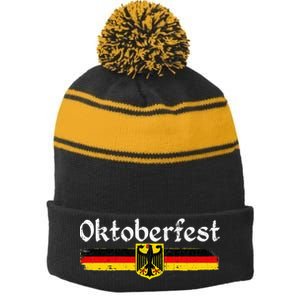 Oktoberfest German Drinking Stripe Pom Pom Beanie