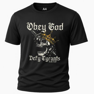 Obey God Defy Tyrants Skull Performance Shirt
