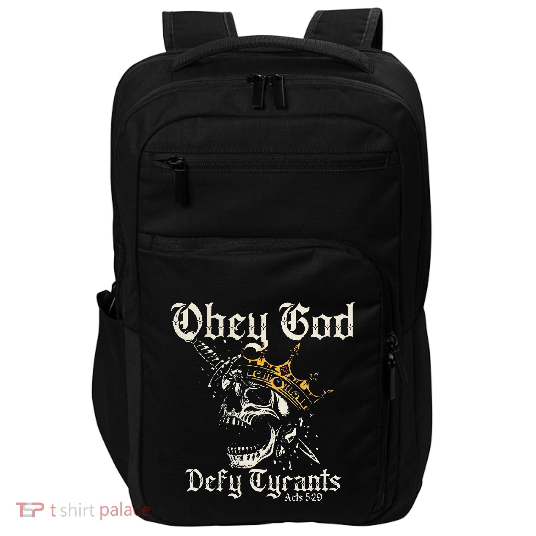 Obey God Defy Tyrants Skull Impact Tech Backpack