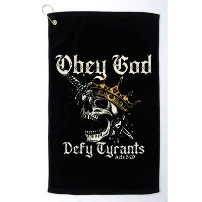 Obey God Defy Tyrants Skull Golf Towel