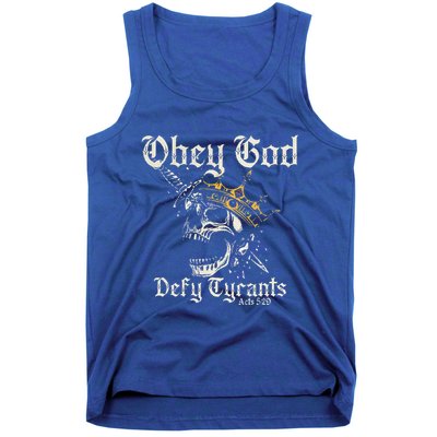 Obey God Defy Tyrants Skull Tank Top
