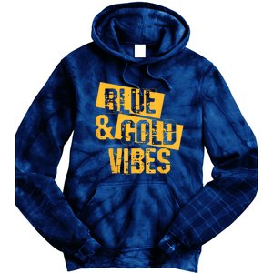 On Game Day Football We Wear Blue And Vibes Gold School Spirit Tie Dye Hoodie