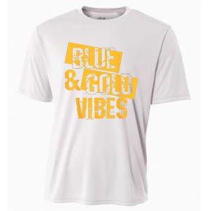 On Game Day Football We Wear Blue And Vibes Gold School Spirit Cooling Performance Crew T-Shirt