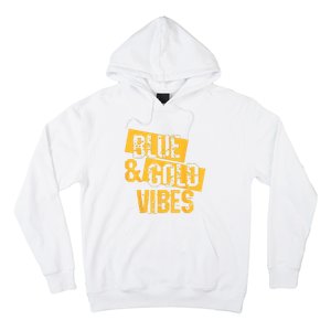 On Game Day Football We Wear Blue And Vibes Gold School Spirit Hoodie