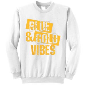 On Game Day Football We Wear Blue And Vibes Gold School Spirit Sweatshirt