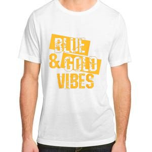 On Game Day Football We Wear Blue And Vibes Gold School Spirit Adult ChromaSoft Performance T-Shirt